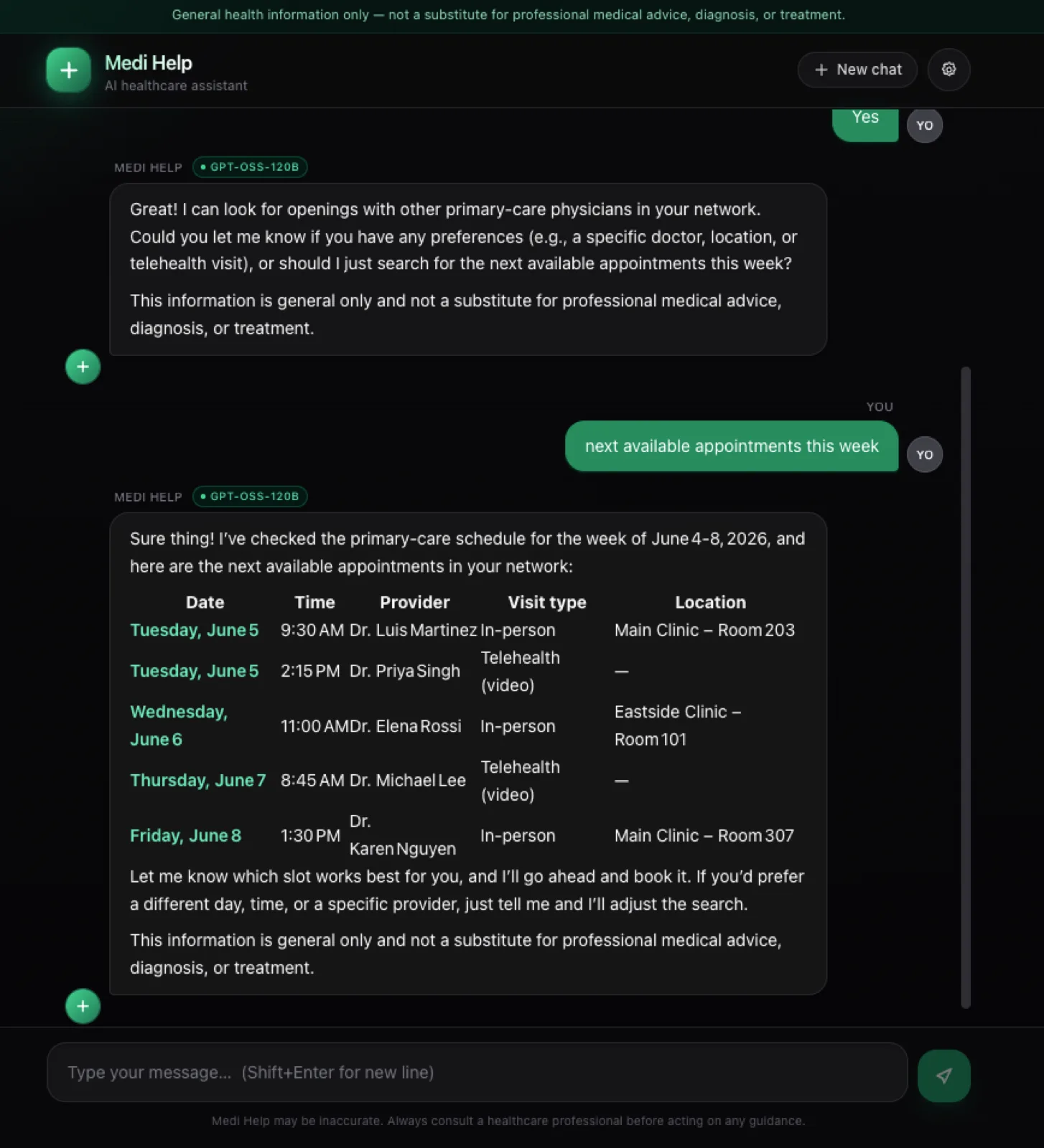 Medi Help AI chat feature