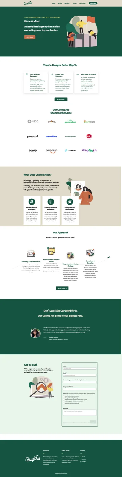 Full-page view of marketing agency client email or campaign template